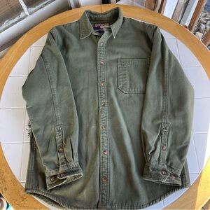 Duluth Trading Canvas Shacket Large Tall Chore Barn Coat Fleece Lined Workwear